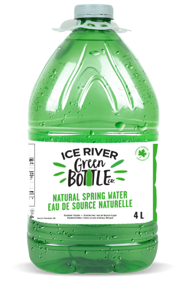 4L Bottle of Ice River Green Bottle Co Water.